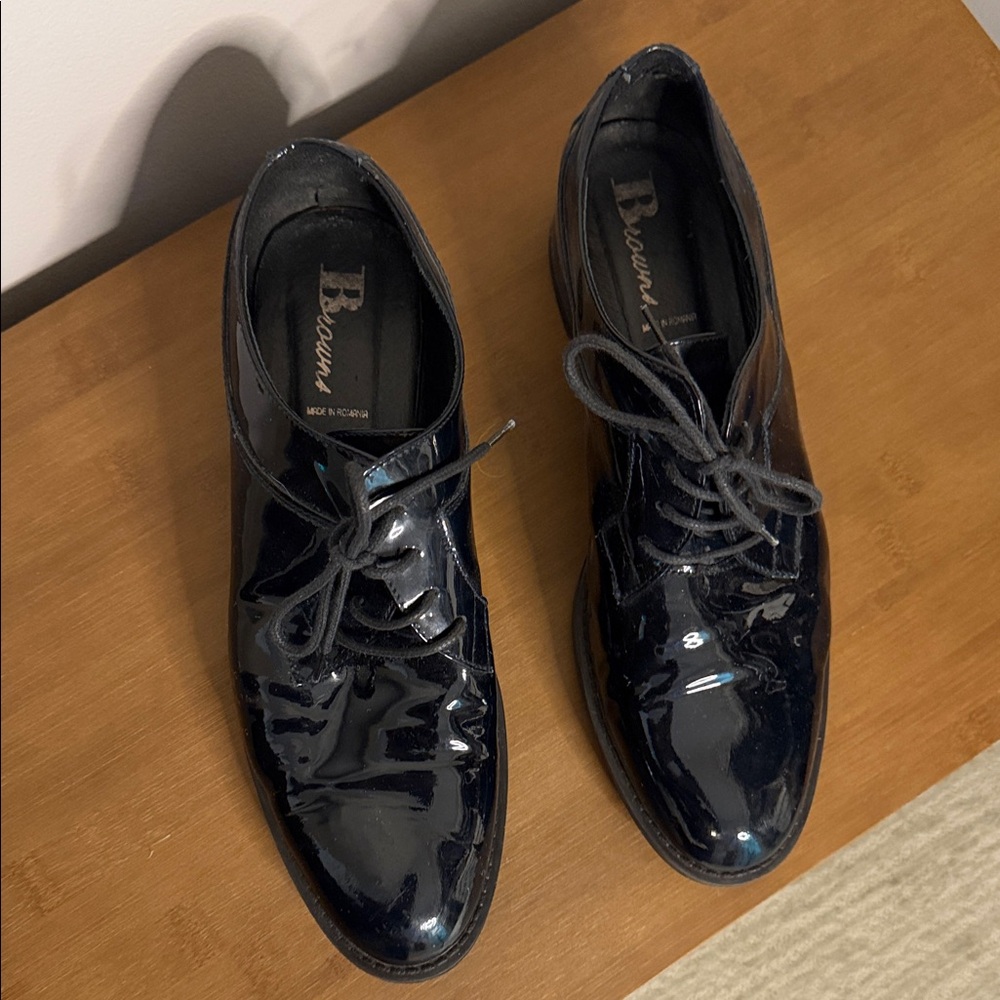 Brown's shoes Patent Leather Lace-Up Dress Shoes